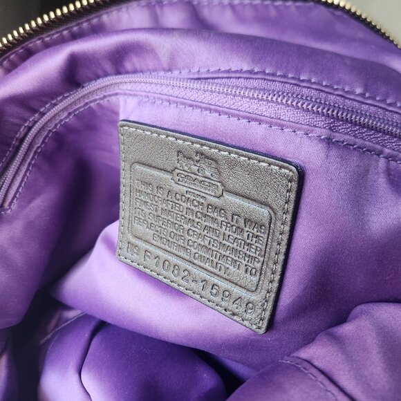 Coach Brown Suede slouchy hard bottom shoulder bag with top handles - Picture 7 of 7